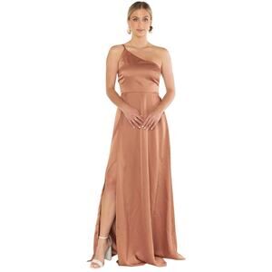 Show Me Your Mumu Shannon One Shoulder Dress M Copper Lux Satin Prom Formal